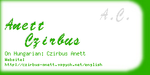 anett czirbus business card